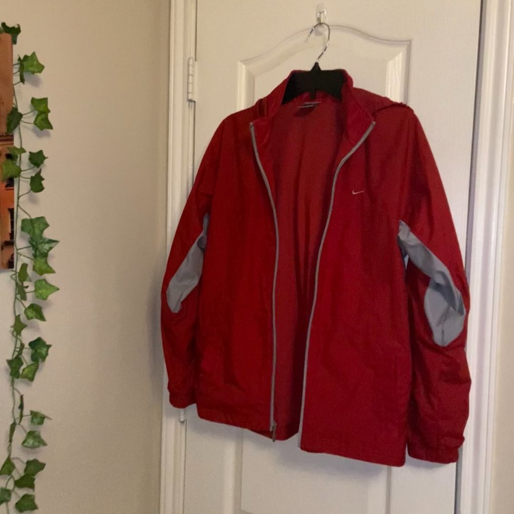 Red Nike Raincoat, Size Medium